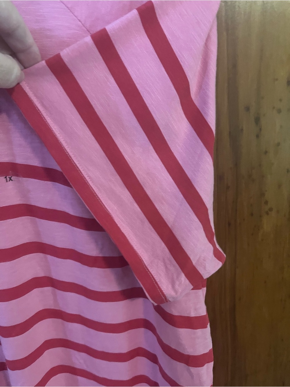Maurice’s pink & Red Striped Short Sleeve Tee nwt 1x - Picture 5 of 6